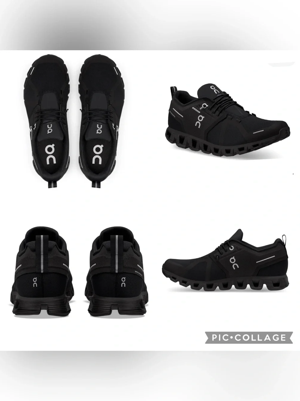 ON RUNNING CLOUD 5 WATERPROOF ALL BLACK FAST LACING ATHLETIC SNEAKERS SZ 10 NEW